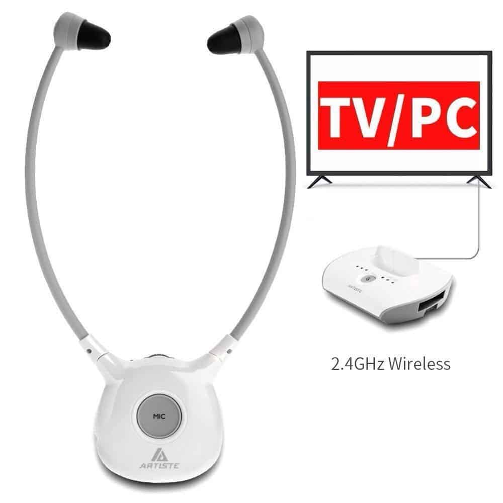 ARTISTE Wireless TV Headphones for TV Watching Listening 2.4GHz ...